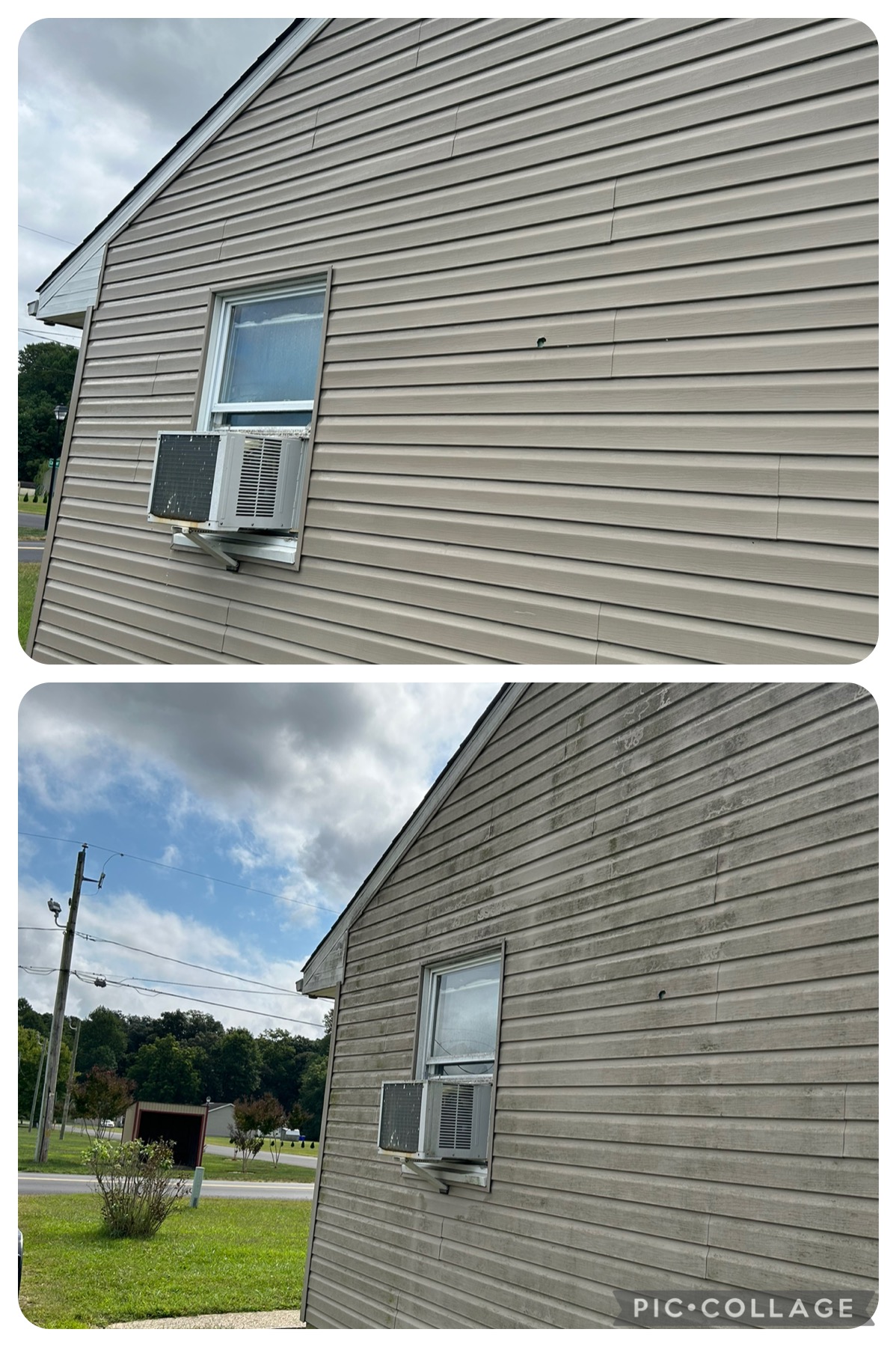 Before and after house siding cleaning in Delaware